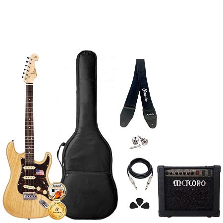 Guitarra Stratocaster SX Swamp Ash Acessórios + Amplificador
