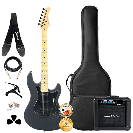 Guitarra Stratocaster Strinberg BK Acessórios + Amplificador