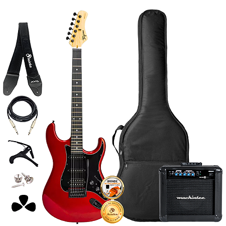 Guitarra Tagima Sixmart Vermelha Acessórios + Amplificador