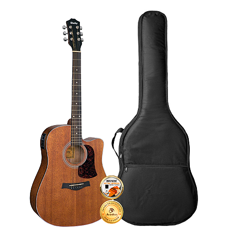 Kit Violão Elétrico Aço Shelby Folk Cutaway Fosco 195C Capa