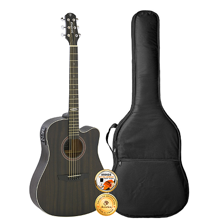 Kit Violão Elétrico Strinberg SD200C Tobacco Folk Aço Capa