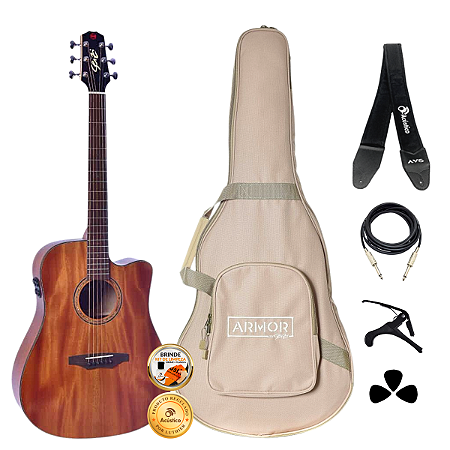 Kit Violão Seizi Supreme Folk Kaiju Mirai Cutaway Completo
