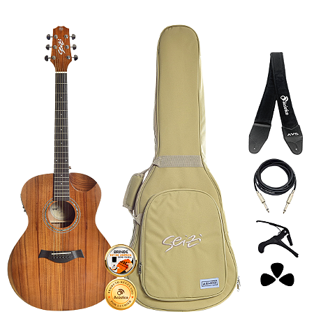 Kit Violão Profissional Seizi Nagoya Kaizen Koa Completo