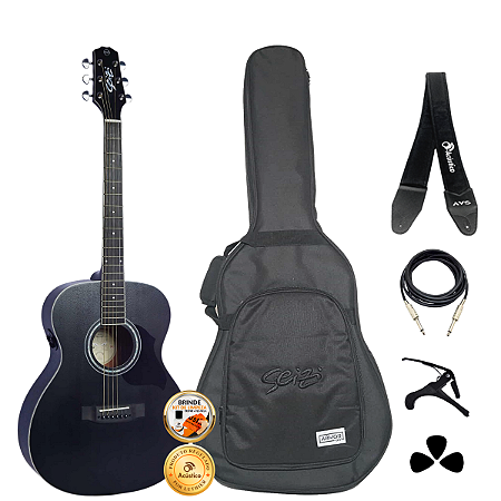 Kit Violão Profissional Seizi Hiro Mirai Black Completo