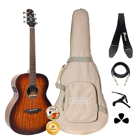 Kit Violão Seizi Supreme Fuji Mirai Koa Burst Completo