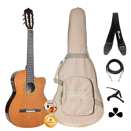 Kit Violão Seizi Supreme Yatta Cutaway Cedro Natural Completo