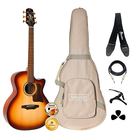 Kit Violão Seizi Supreme Ryu Cutaway HoneyBurst Gold Completo