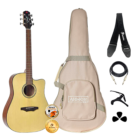 Kit Violão Supreme Seizi Kaiju Cutaway Spruce Satin Completo