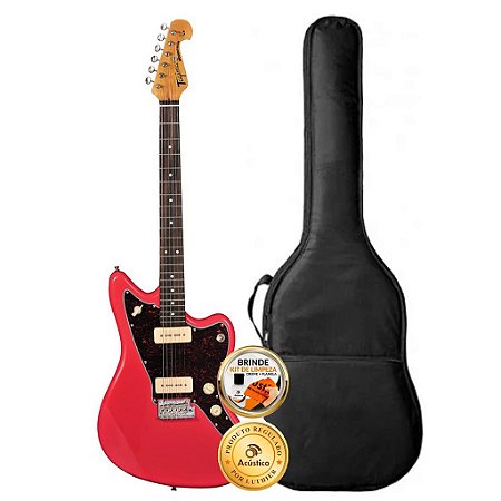 Kit Guitarra Jazzmaster Tagima Fiesta Red Tw-61 Com Capa