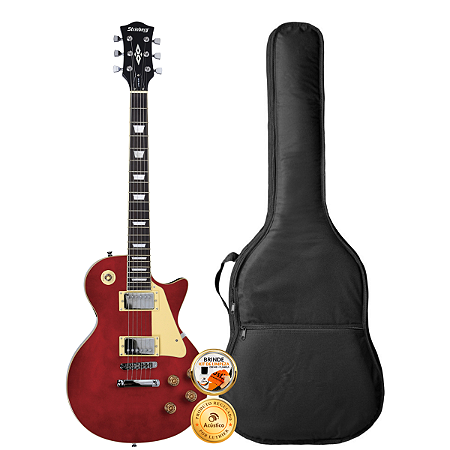 Kit Guitarra Les Paul Strinberg LPS230 Wine Red Com Capa