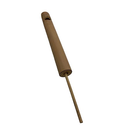 Apito Flauta De Êmbolo Artesanal Em Bambu Natural