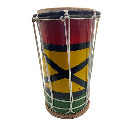 Tambor Bacurinha Natural Pele De Couro Afinação Em Corda