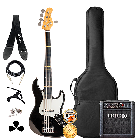Kit Baixo Tagima Jazz TW-73 Black Acessórios + Amplificador