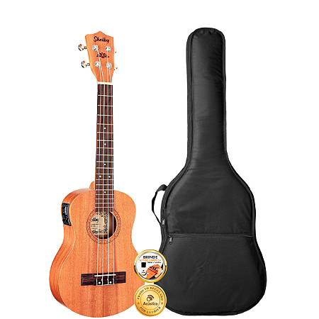 Kit Ukulele Tenor Com Equalizador Shelby SU25ME Mogno + Capa
