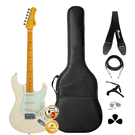 Kit Guitarra Stratocaster Tagima TG-530 Olympic White Completo