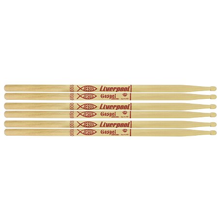 Baqueta De Bateria Liverpool Gospel Peixe Marfim 5A 3 Pares