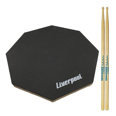 Kit Pad Para Estudo Praticável Liverpool 12" Com Baqueta 5A