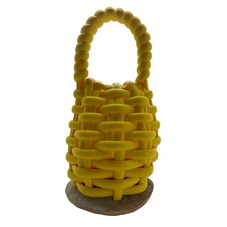 Caxixi Pequeno Chocalho Infantil Sintético Amarelo
