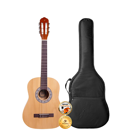 Kit Violão Nylon Acústico Junior Clássico Winner Com Capa