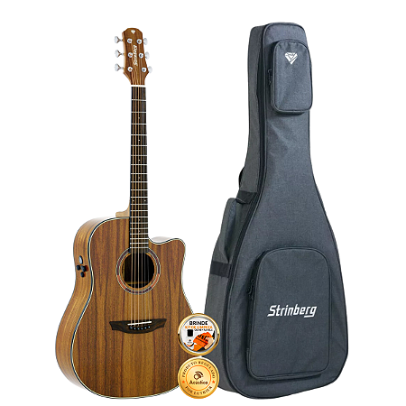 Violão Profissional Strinberg Diamond DD1C Koa Folk SE-X Bag