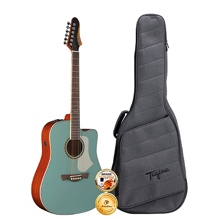 Violão Elétrico Tagima Swell Deluxe Verde Turquesa TEQ-10 Bag