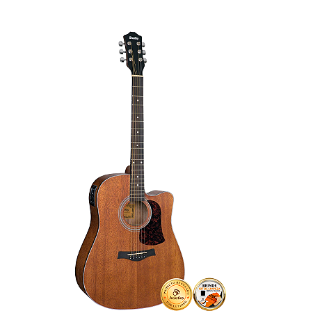 Violão Elétrico Aço Shelby Folk Cutaway Fosco em Mogno 195C