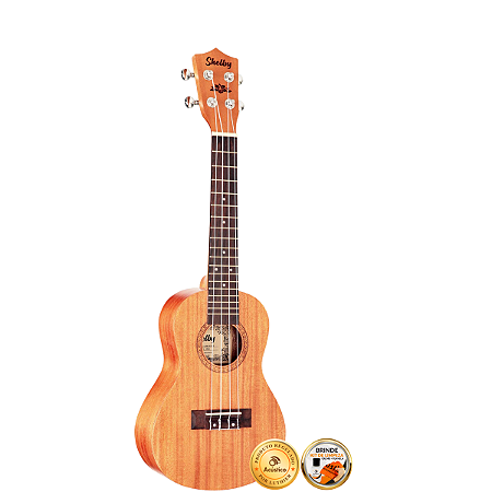 Ukulele Concert Acústico Shelby Profissional Em Mogno