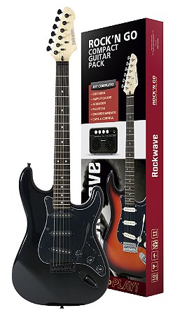 Kit Guitarra Stratocaster RockWave RGK50BK Maple Preta