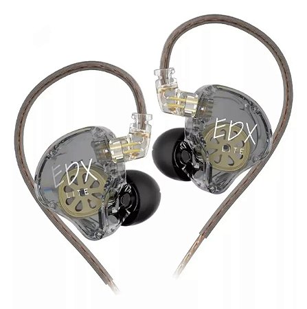 Fone De Ouvido In-Ear Para Retorno De Palco KZ EDX Lite Cinza