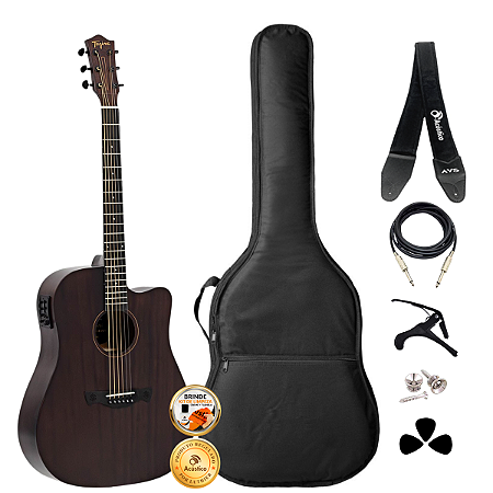 Kit Violão Tagima Kansas Gran Reserva Sapele Folk Completo