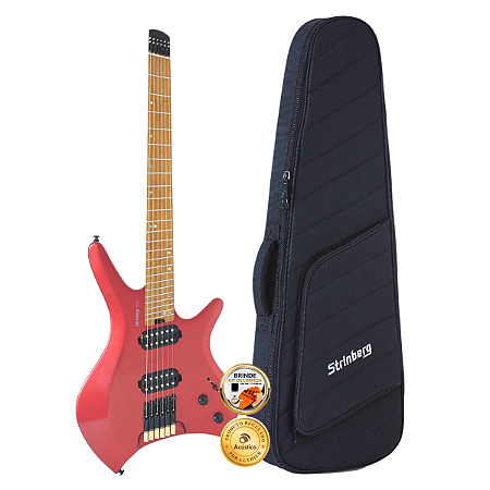 Guitarra Elétrica Strinberg Headless SHN6 Next Red Com Bag