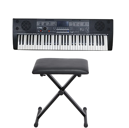 Teclado Musical Profissional 61 Teclas USB MIDI Com Banco