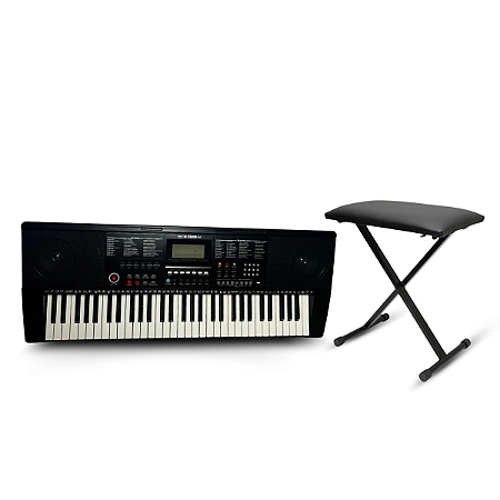 Teclado Musical Profissional 61 Teclas USB MIDI Com Banco