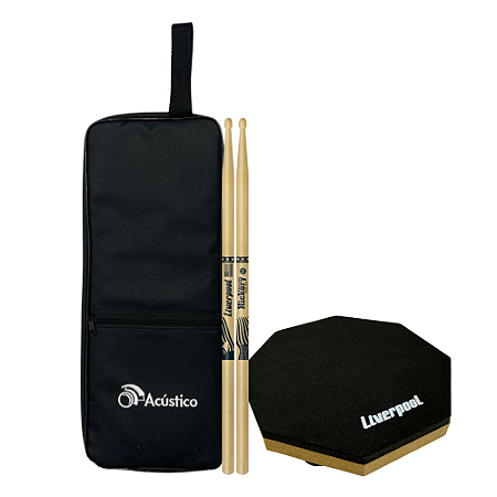 Baqueta Liverpool American Hickory 5A Com Pad 6" + Bag