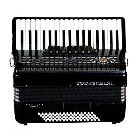 Acordeon Todeschini YW870 37 Teclas E 80 Baixos Preto Com Bag