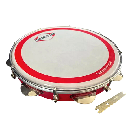Pandeiro Contemporânea Profissional Super Nylon Red 11" 33C