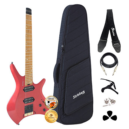 Kit Guitarra Strinberg Headless SHN6 Next Red Completo