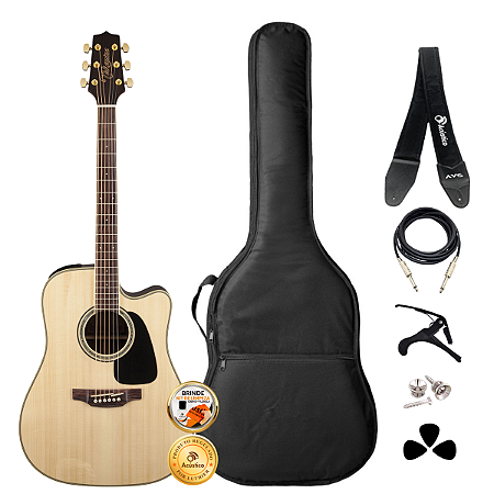 Kit Violão Profissional Takamine GD51CE Natural Folk Completo
