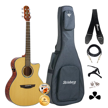 Kit Violão Strinberg Diamond DA3SC Aço Pré SE-X Completo