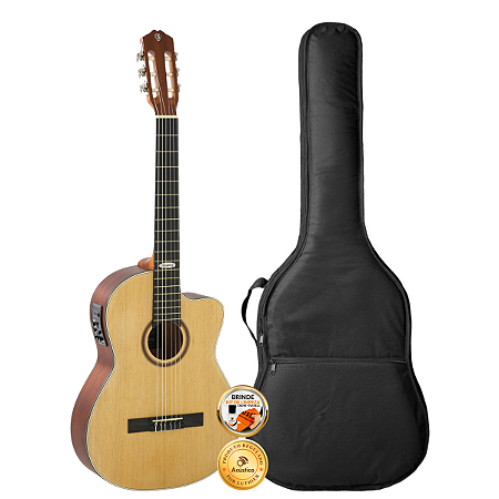 Kit Violão Nylon Elétrico Strinberg SC200CN Spruce Com Capa