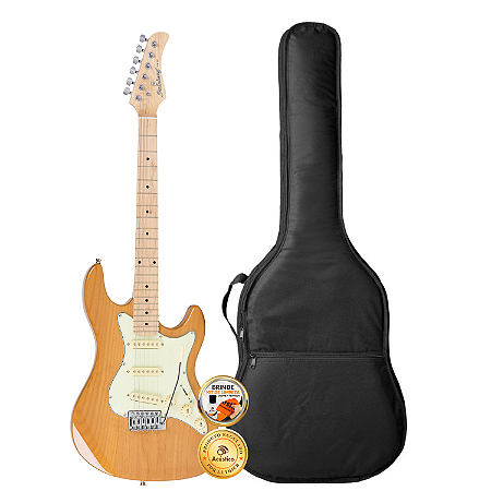 Kit Guitarra Stratocaster Strinberg STS150 Natural Alder Capa