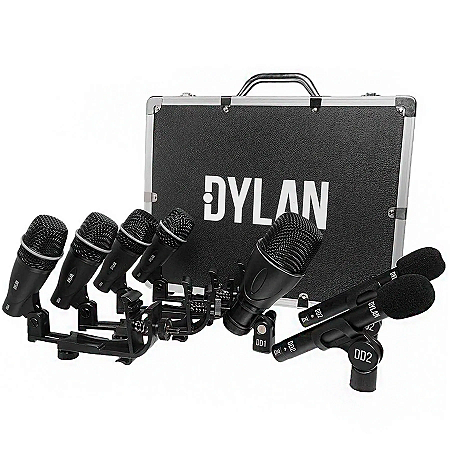 Kit De 7 Microfones Para Bateria Dylan DD-7 Com Hard Case