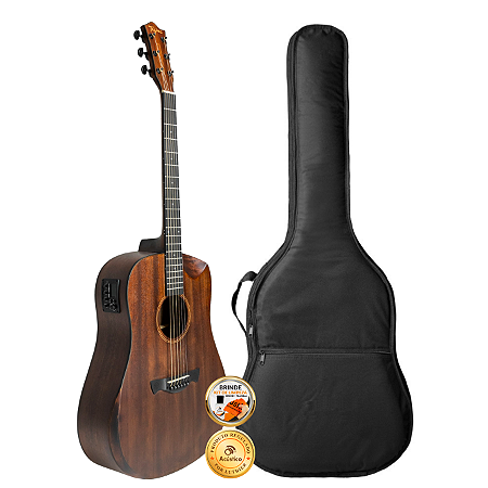 Kit Violão Elétrico Folk Tagima New England TEQ-8 Com Capa