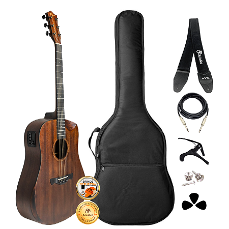 Kit Violão Elétrico Folk Tagima New England TEQ-8 Completo