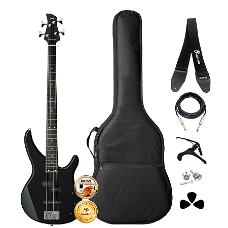 Kit Baixo Yamaha TRBX174 Passivo Profissional Preto Completo