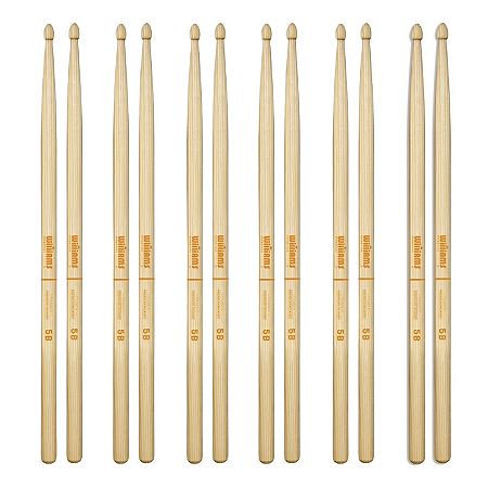 Baqueta De Bateria Williams Hickory 5B Hard Rock 6 Pares