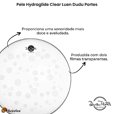 Pele De Bateria Luen Dudu Portes Hidráulica Clear Bumbo 20"