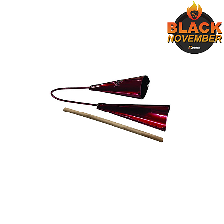 Agogô Duplo Em Aço Vermelho Kuringa By Torelli