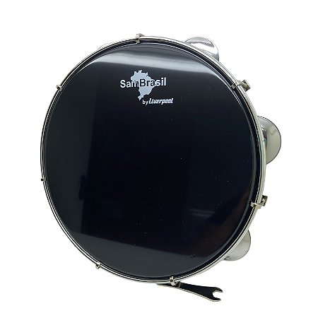 Pandeiro De Nylon 10" Liverpool Sambrasil Premium Preto