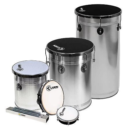 Kit Samba Luen Pandeiro Tamborim Rebolo Repique Reco-Reco E Tantan